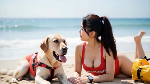 BayWatch TEAM - Realistic Woman in AI Cinemactic video
