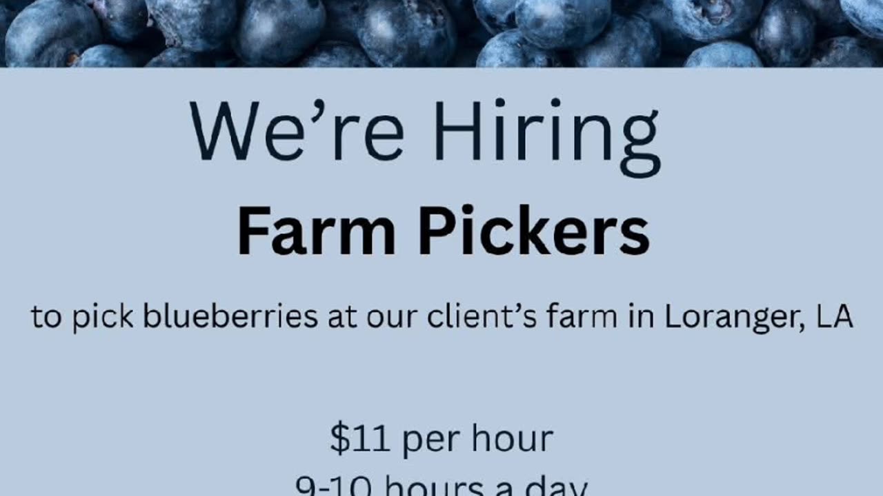 We're hiring Farm Pickers