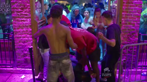 Brawl breaks out 8-23-2025 6th Street Austin TX #wild #fight #brawl #texas