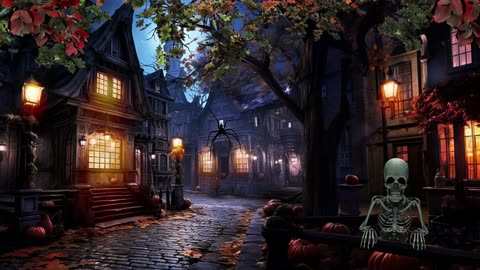 🎃 Halloween Street Ambience | Winds, Street & Horror Sounds | Halloween 4K