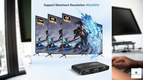 DGODRT HDMI KVM Switch 2 Port 4K@60Hz HDMI USB Switch for 2 PCs Share 1 HD Monitor and 2 U