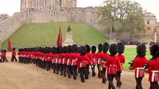 Trump inspects guard of honor during welcome by Britain's King Charles