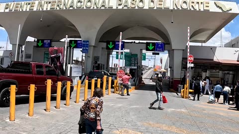 Downtown Border Crossing in Juarez Mexico