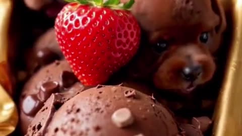 My ice cream is so cute #puppies #dogs #ai #foodrebellion