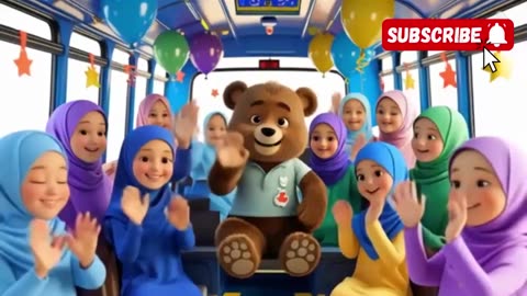 Wheels on the Bus Islamic Version 🕌 | Masha & Bear Style | Happy Halal Rhymes for Muslim Kids