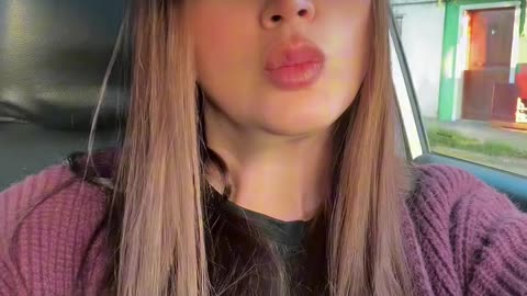 Sexy hot girl in car cleaning overthinking