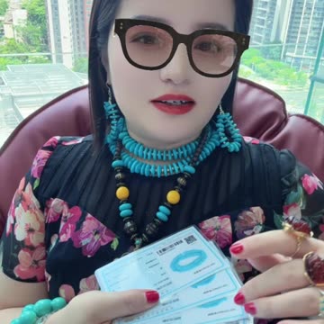 250609-14 Turquoise Bead Strand: Liquid Blue Oil Painting Around the Neck