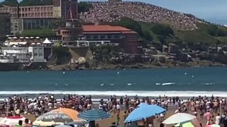 WATCH: Spanish Air Force EF-18 Hornet nearly crashes during demonstration at Gijón Air Festival.