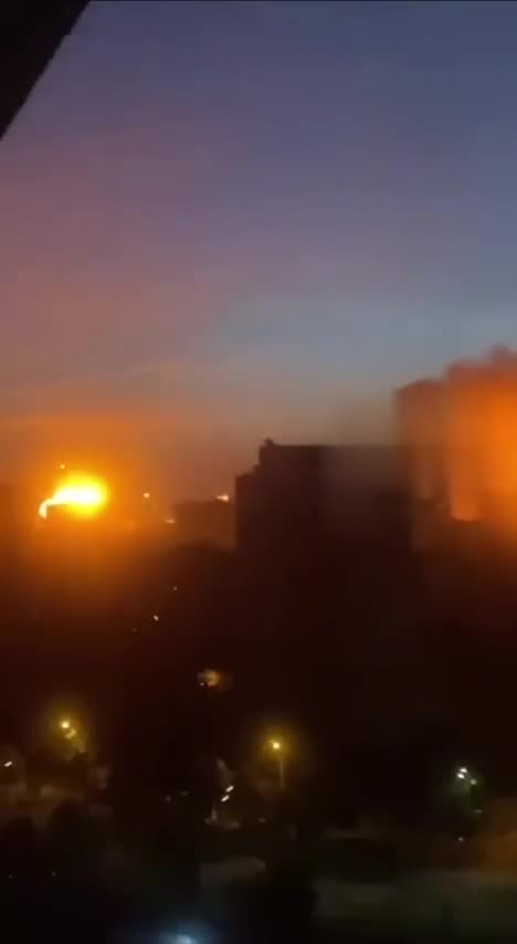 A Ukrainian air defense knocks a russian cruise missile off course and into a residential building