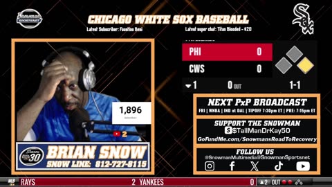 Snowman Sportsnet: Phillies at White Sox | Brian Snow’s South Side Debut | Alt Play-by-Play LIVE