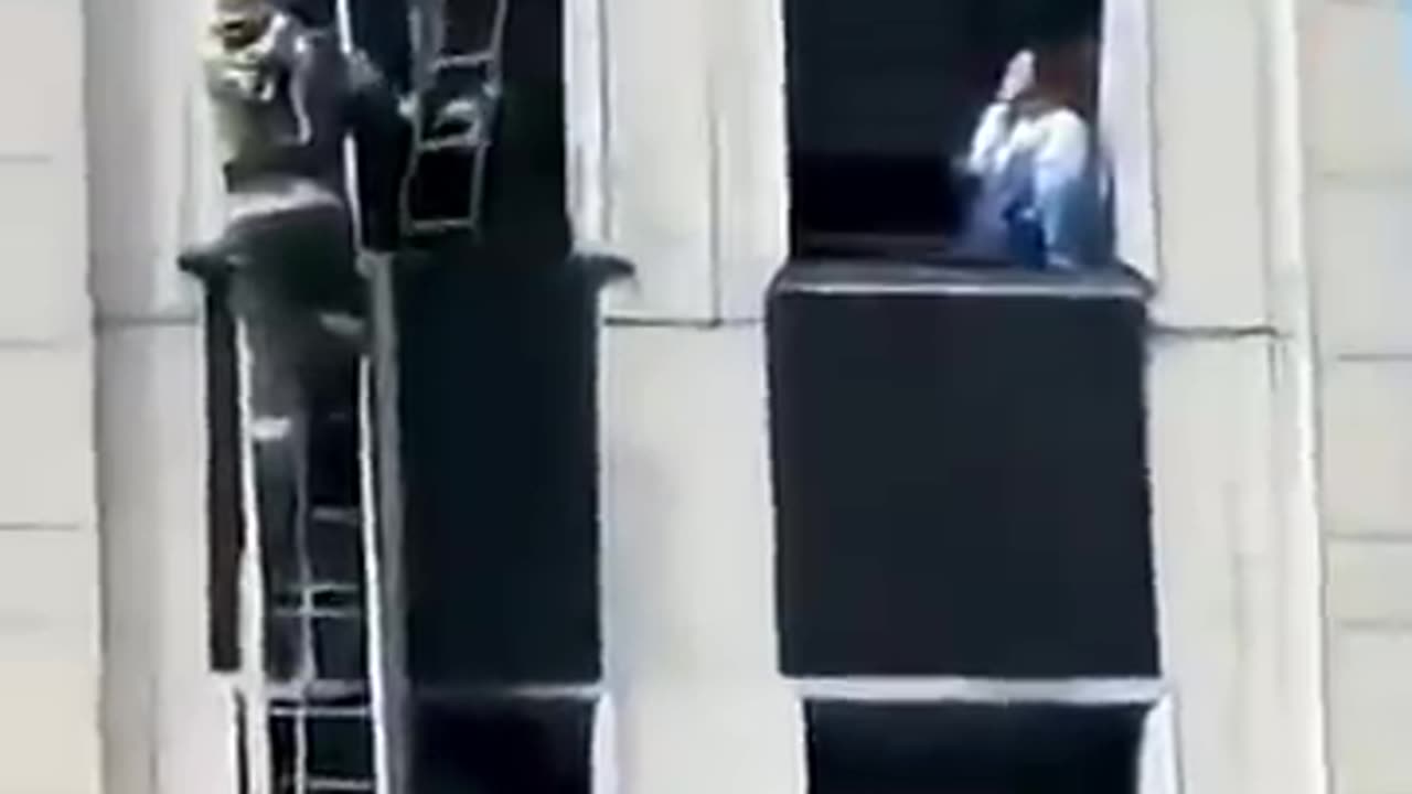 Russian Firefighter Survives a Third-Floor Fall! 🧑‍🚒😱
