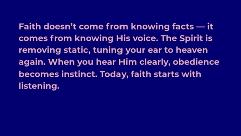 Faith That Knows His Voice