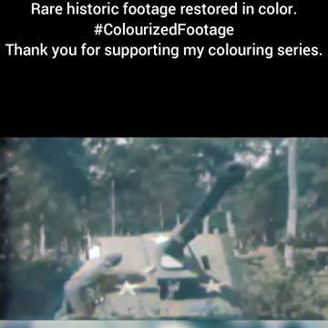 US Troops Fire Captured 88mm Artillery WWII Colourized Footage #WW2
