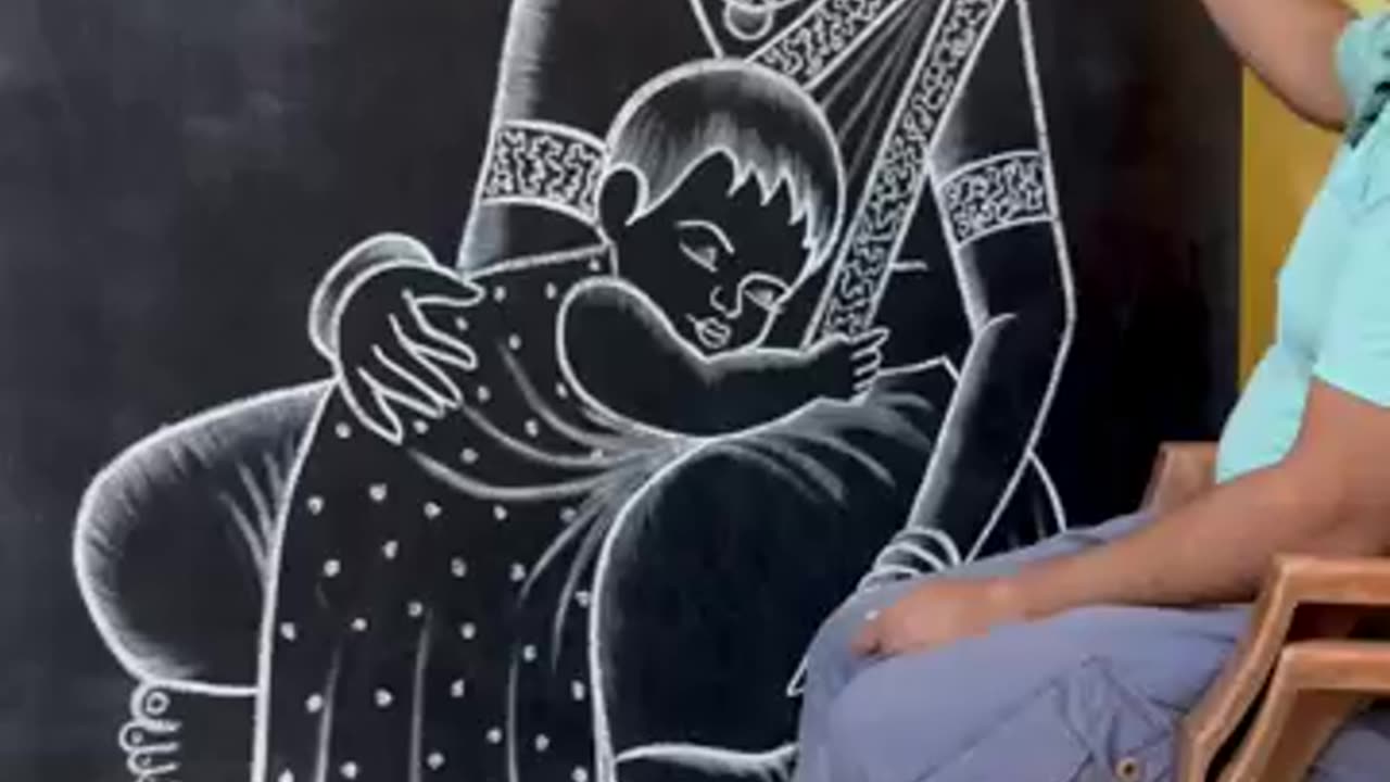 Learn to draw a picture of mother putting her son in her lap