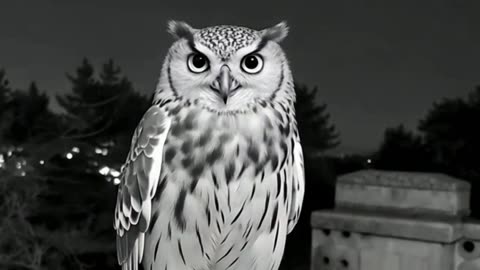 CCTV Night Vision | Owl’s Creepy Gesture at 4AM
