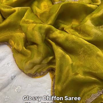 Glossy Chiffon saree with katdana lace work @ Just 1599/- ORDER WhatsApp 098806 44290