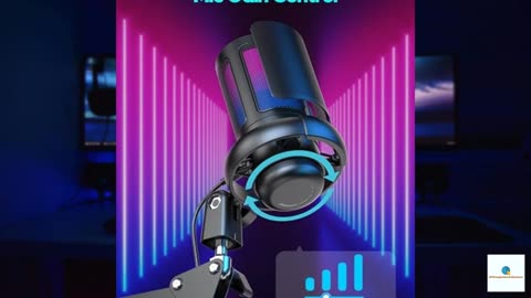 QIUOIO Gaming USB Microphone for PC: Computer Condenser Mic with Boom Arm - Recording Acce
