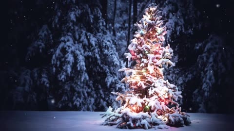 Snowy Christmas Tree Ambiance ❄️ Slow Jazzy Holiday Music for Relaxation (1 Hour)