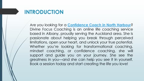 Are you looking for a Confidence Coach in North Harbour?