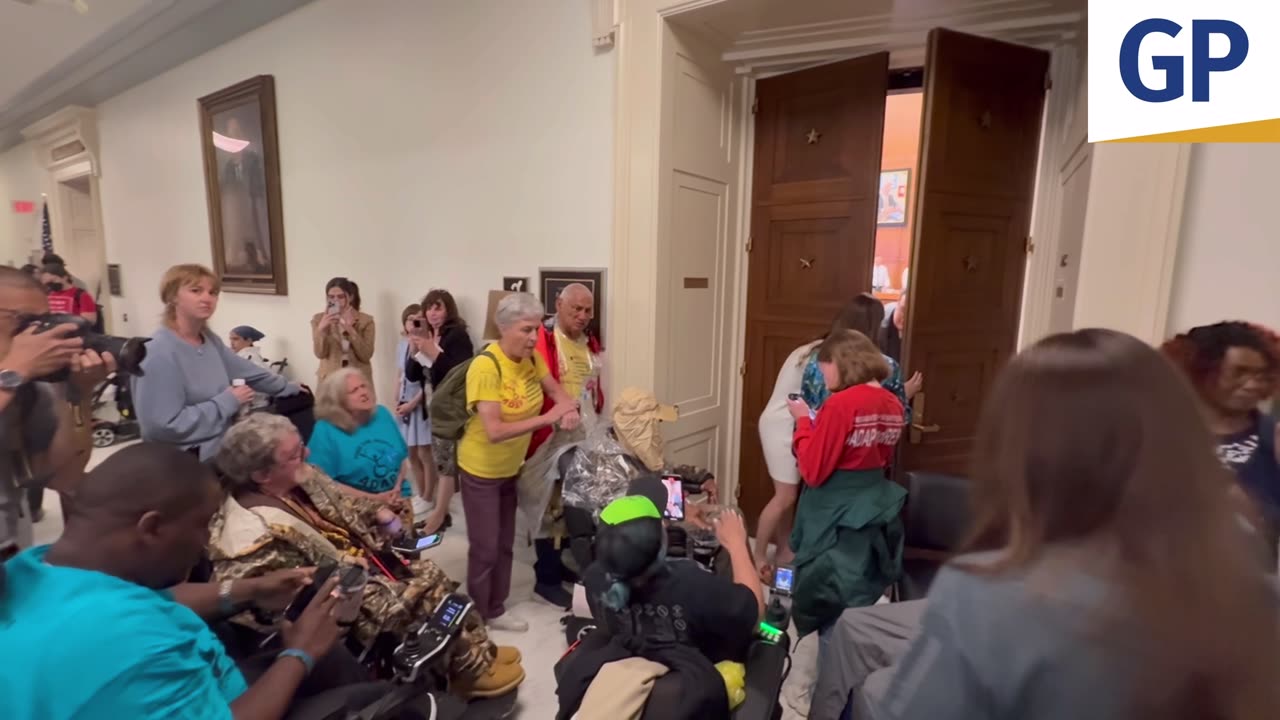 Disabled leftists attempt to storm Congressional hearing