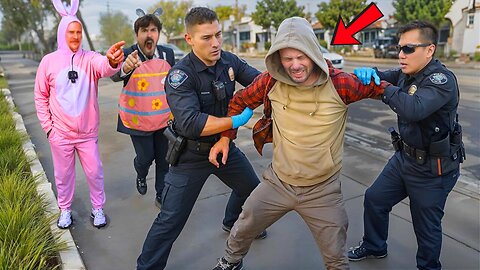 Homeless PRED Brings Drugs to Meet Young Girl - Gets ARRESTED by Easter Bunny!
