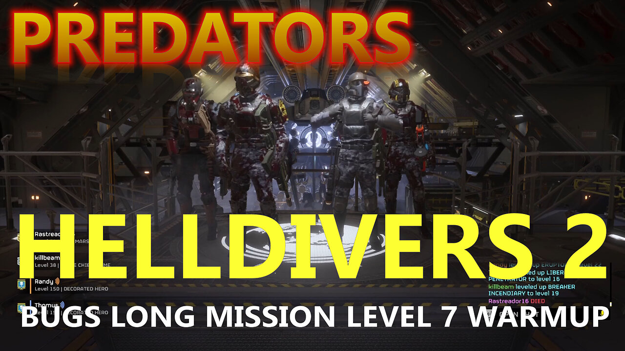 Helldivers 2 - Bugs Long Mission with Predators - level 7 (warmup)