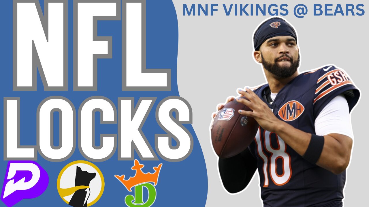 NFL MNF - VIKINGS @ BEARS - TOP 5 PLAYER PROPS + TOP GAME PICK