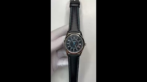 Patek Philippe 6007G-011 Calatrava 40mm White Gold With Black Leather Watch Black Dial