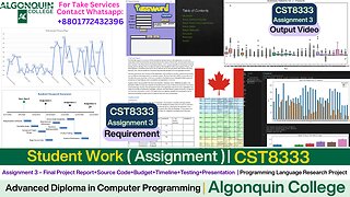 Client Work (Assignment) | CST8333 Assignment 3 Java Code + Report + Timeline | Algonquin College