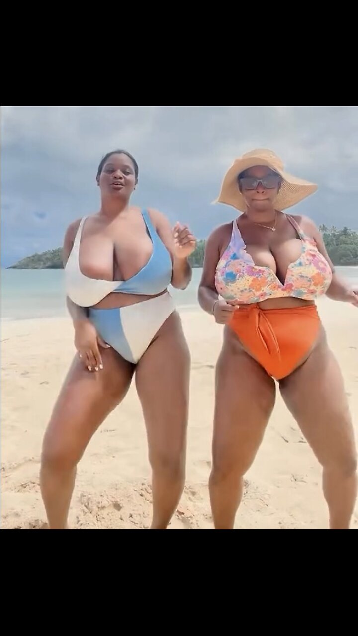 Two huge beach babes