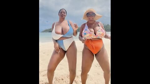 Two huge beach babes