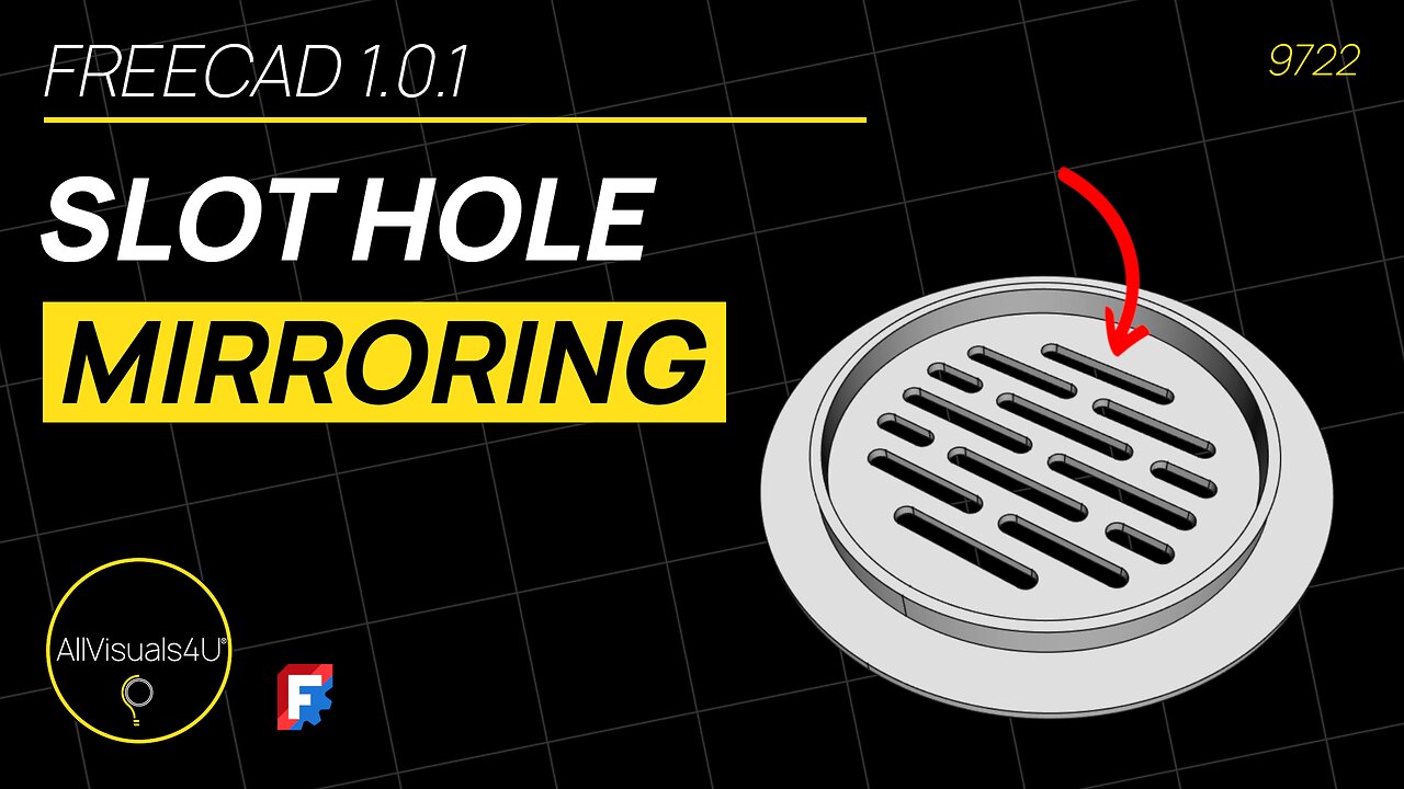 🚿 FreeCAD MultiTransform Pattern - FreeCAD Tutorial - Shower Drain 3D Model - FreeCAD Part Design