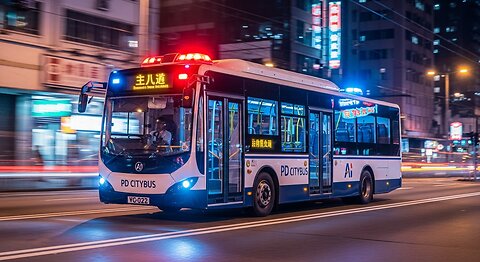 Ai PD Police Citybus Driving On The Road