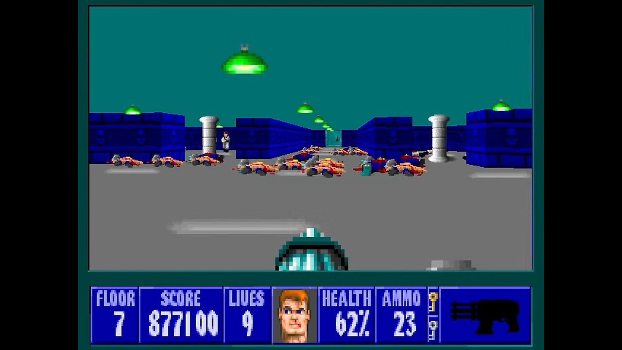 Wolfenstein 3D, DOS, 1992 - 100% Complete, Episode 6 Floor 7 (Confrontation)