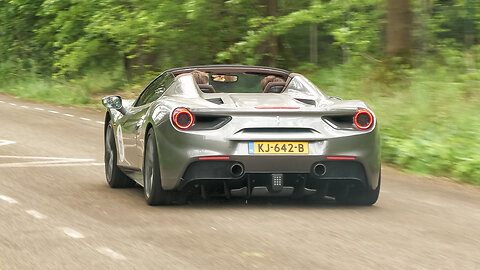Ferrari 488 Spider with Akrapovic Exhaust - LOUD Accelerations & Downshifts !