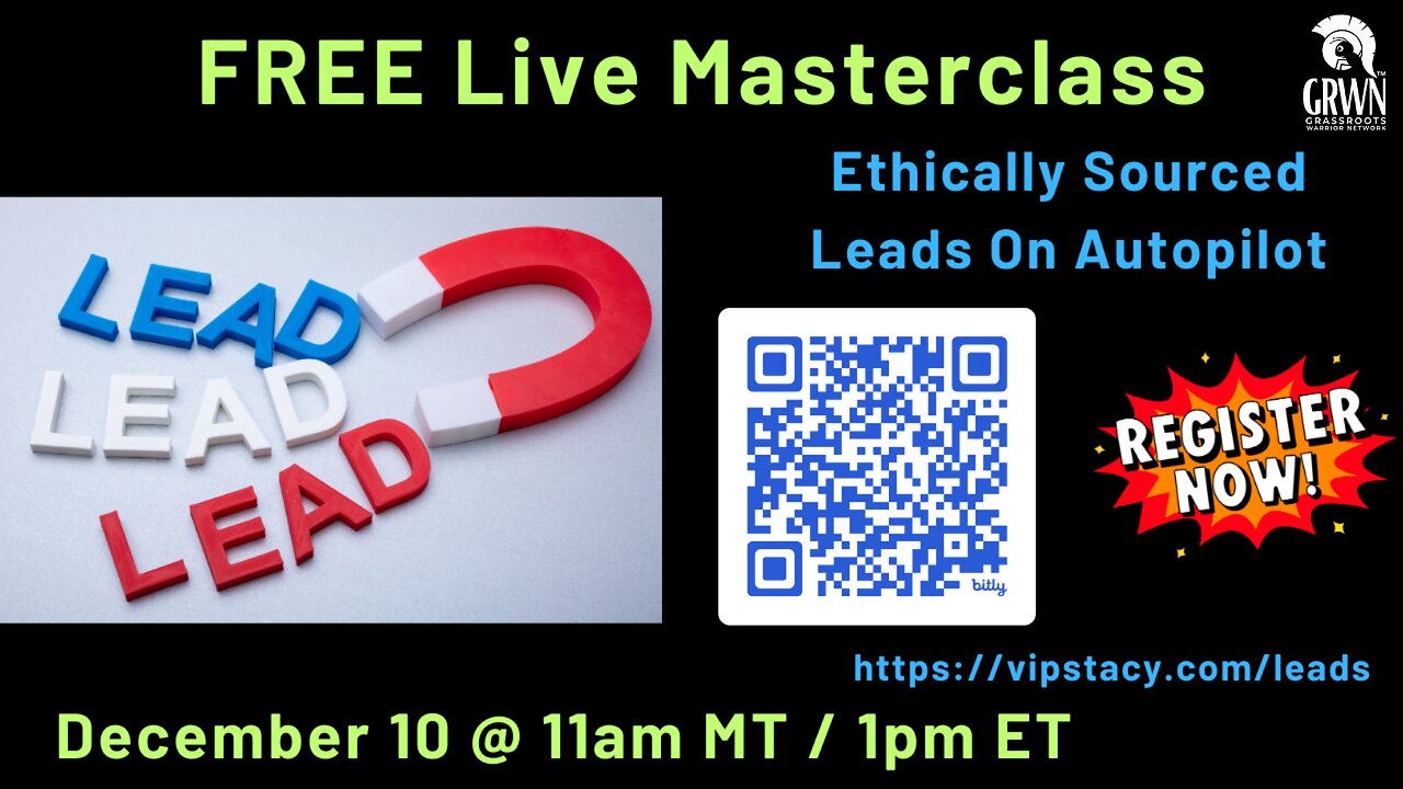 #394 - FREE Live Masterclass - Ethically Sourced Leads On Autopilot!