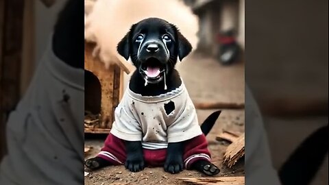 Poor puppies lost their home in a flood.