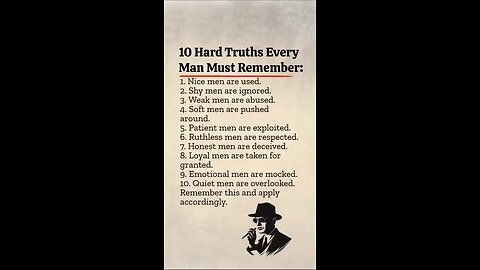 10 hardest truth every man must remember