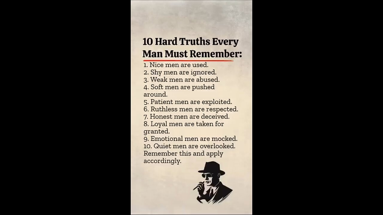 10 hardest truth every man must remember
