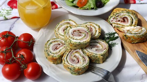 Cheesy Zucchini Roll. Low Carb and Gluten Free