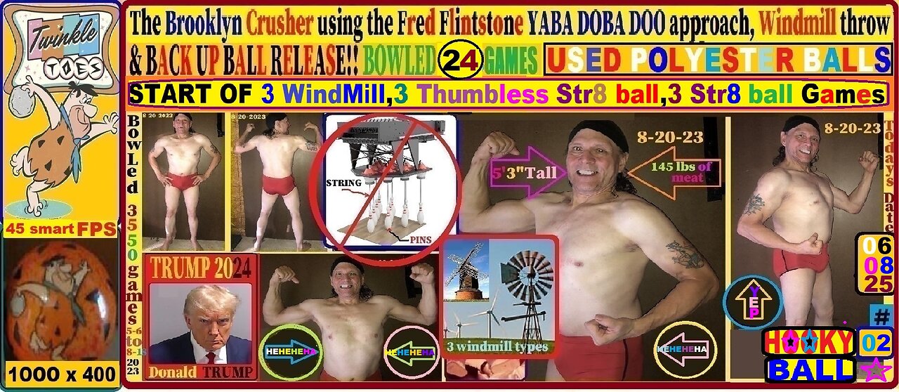 Windmill&Hooky bowling4 my 02 marathon.used 10-16lb polyester plastic Hooky ball 24 games 06-08-25