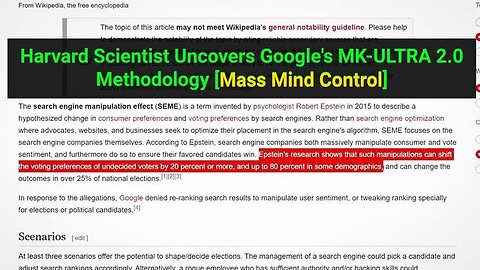 Harvard Scientist Uncovers Google's MK-ULTRA 2.0 Methodology [Mass Mind Control]