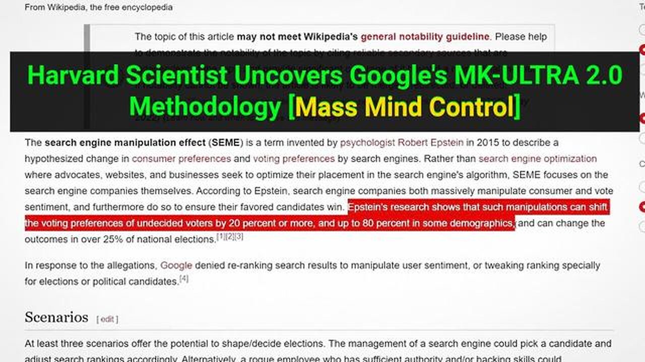 Harvard Scientist Uncovers Google's MK-ULTRA 2.0 Methodology [Mass Mind Control]