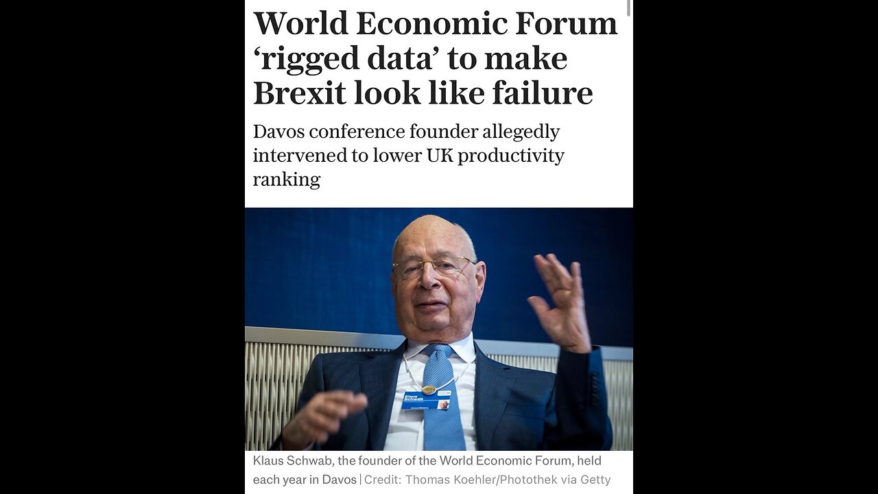 WEF RIGGED DATA TO SABOTAGE BREXIT — WHISTLEBLOWER BOMBSHELL
