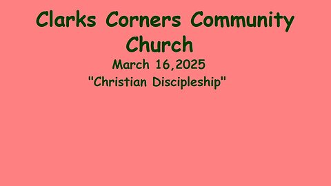 03/16/2025 Christian Discipleship