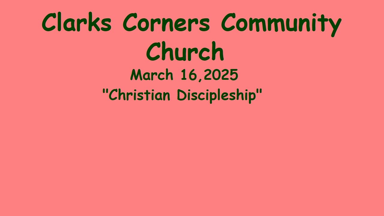 03/16/2025 Christian Discipleship
