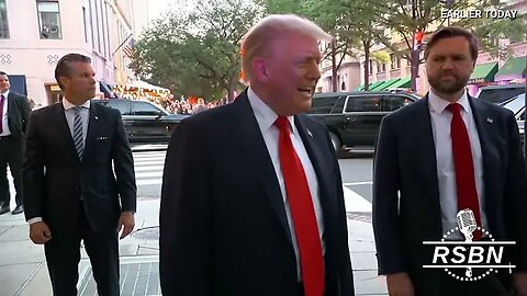President Trump Talks to Press as he Arrives at Joe's Stone Crab Restaurant