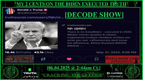 "CRACKING THE Q-CODE" ~ 'MY 2 CENTS ON THE BIDEN EXECUTION TRUTH'