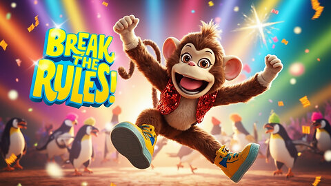 Monkey Breaks the Rules (Just Right) 🐒🎧 | Fun Kids’ Dance Party Song