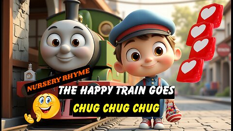 The Happy Train Goes Chug Chug Chug | 3D Pixar-Style Train Nursery Rhyme for Kids